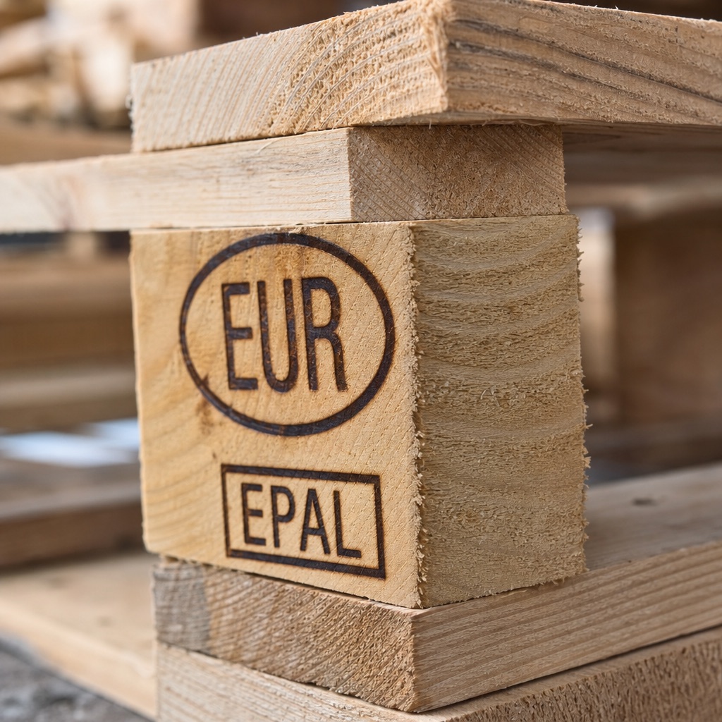 Клеймо EUR и EPAL на угловой опоре европаллеты